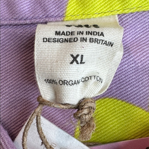 NWT Lucy & Yak Lenny Shirt Organic Twill Purple Yellow Size XL - Picture 8 of 13